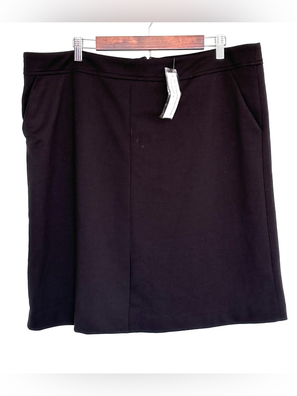 Dennis By Dennis Basso Plus Skirt Women’s 1X Black Solid Pockets Zipper